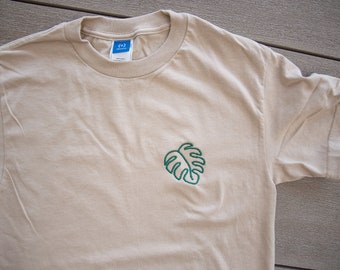 Embroidered Monstera Shirt