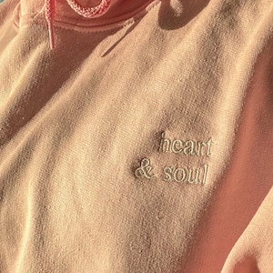 Heart and Soul Embroidered Hoodie Pink