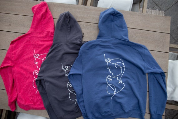 Abstract Line Face Hoodie - Etsy