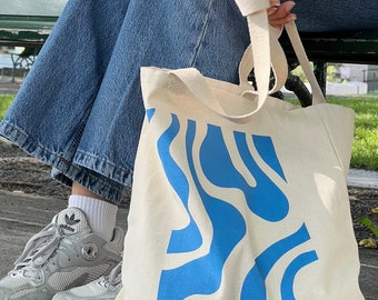 Blue Wavy Tote