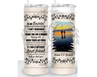 Best Friend Wrap | Tumbler Wrap | 20oz Skinny | Straight Design | Sublimation Design