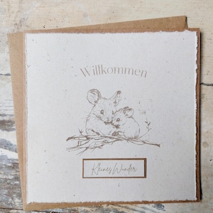 Geboortekaart, muisje, baby felicitatiekaart