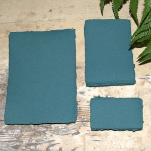 handgeschöpftes Papier in petrol blau,Büttenpapier