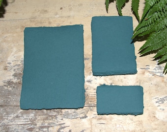 handgeschöpftes Papier in petrol blau,Büttenpapier