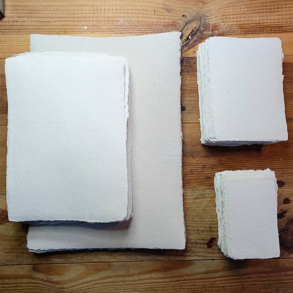 Büttenpapier,Handgeschöpftes Papier creme weiß