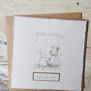 Karte zur Geburt, Teddy Hase, Glückwunschkarte Baby
