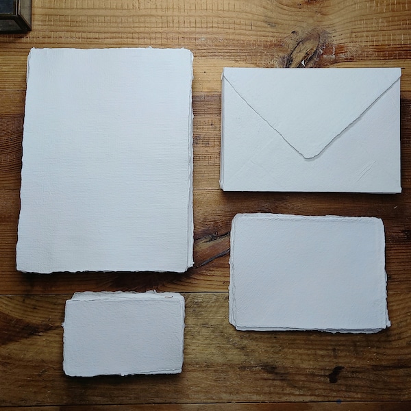 Handmade paper, handmade white paper, recycled paper