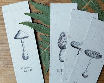 Lesezeichen Pilze Büttenpapier Set