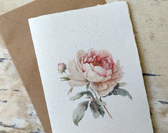Grußkarte, Geburtstagskarte, Peonie, Bauernrose, Glückwunsch