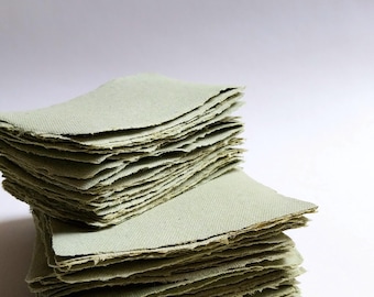 Büttenpapier pastellgrün, grün, Handgeschöpftes Papier