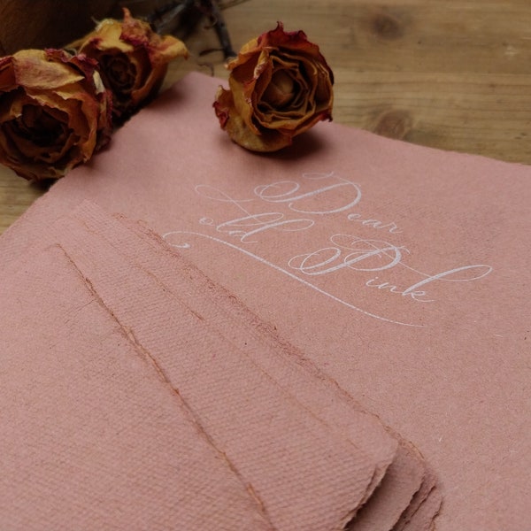 handgeschept papier oudroze roze