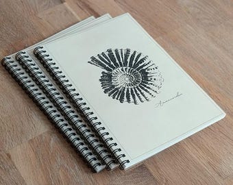 Notizbuch A5,  Ringbuch Ammonit Fossil