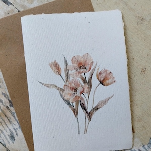 wenskaart, felicitatiekaart, bloemen, tulpen
