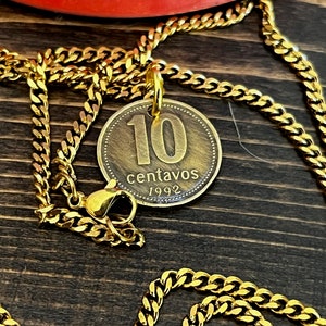Argentina Coin Necklace Libertad Argentinian 10 Centavos Del Rio Personal Handmade Jewelry Gift Friend Charm Him Her World Coin Collector