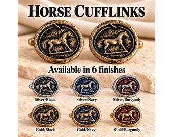 Horse Wax Seal Cufflinks, Equestrian Cuff Links, Handmade Horse Lover Gift