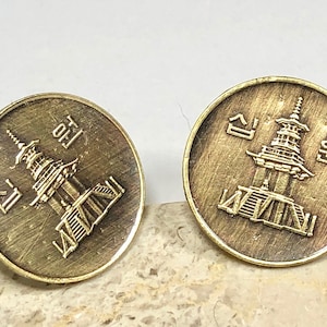 South Korea Coin Cuff Links Korean 10 Won Custom Made Cufflinks Personal Handmade Jewelry Gift Friend Charm For Him Her World Coin Collector