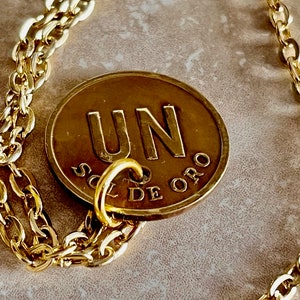 Peru Coin Pendant – Un Sol De Oro Necklace | Vintage Peruvian Jewelry | Handmade Inca Charm | Custom Gift for Him or Her