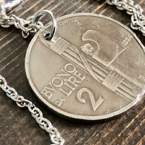 Italien Münze Halskette italienische 1924 2 Lira Anhänger benutzerdefinierte Halskette Schmuck Geschenk für Freund Münze Charme Geschenk für ihn, sie, World Coins Collector