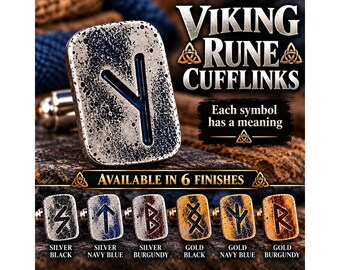 Viking Rune Cufflinks, Choose 2 Runes, Mix & Match Norse Symbols, Personalized Viking Gift for Him, Nordic Cuff Links