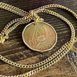 Montreal Canadiens Coin Necklace – NHL Loonie Pendant – 100 Years Hockey Coin – Vintage Canadian Dollar – Handmade Hockey Gift