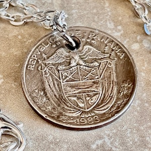 Panama Coin Necklace – De Balboa Pendant – Handmade Vintage Jewelry – Panamanian Gift for Friend – Personal Coin Charm Necklace
