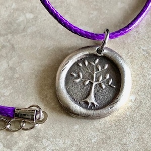 Silver tree of life pendant necklace, growth, strength, beauty - jewelry from an antique wax seal - jewelry from charm fascinations 108