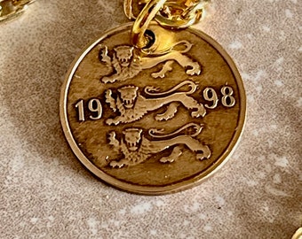 Estonia Coin Pendant Estonian 10 Senti Personal Necklace Old Handmade Jewelry Gift Friend Charm For Him Her World Coin Collector