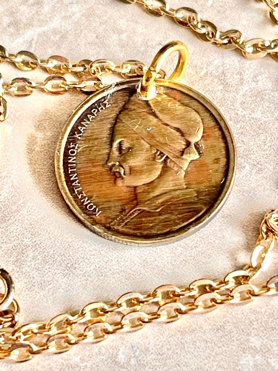 Greece Coin Pendant Greek 1 Drachma Coin Necklace Jewelry Custom