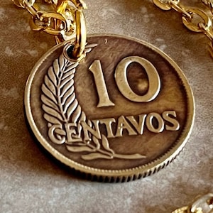 Peru Coin Pendant Peruvian 10 Centavos Personal Necklace Old Vintage Handmade Jewelry Gift Friend Charm For Him Her World Coin Collector