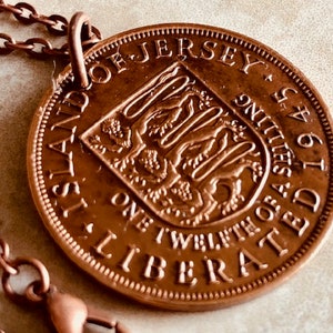 Jersey Coin Pendant – 1/12 Shilling Necklace | Vintage Channel Islands Jewelry | Handmade Gift for Him or Her | British Coin Charm