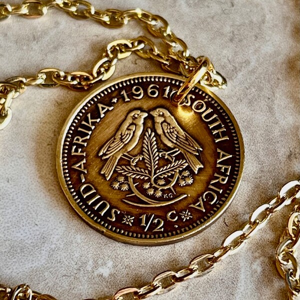 South Africa - Cut Coin Pendant with Flowers