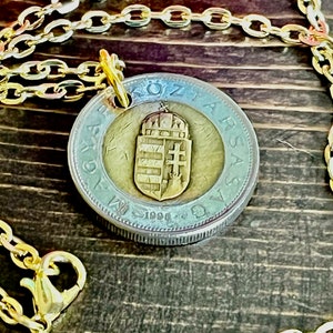 Hungary Coin Pendant Hungarian 100 Forint Personal Necklace Old Vintage Handmade Jewelry Gift Friend Charm For Him Her World Coin Collector