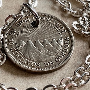 Nicaragua Coin 10 Centavos Necklace | Vintage Handmade Pendant | Personal Jewelry Gift | For Him or Her | World Coin Collector Charm