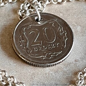 Poland Pendant Coin Necklace 20 Groszy Polish Personal Old Vintage Handmade Jewelry Gift Friend Charm For Him Her World Coin Collector