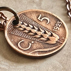 Italy Old Coin Pendant Italian Wheat 5 Lira Necklace Jewelry Gift For Friend Coin Charm Gift For Him, Her, World Coins Collector