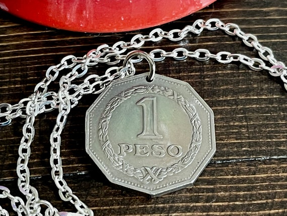 Collier Pièce De Monnaie Espagne 1 Peseta Juan Carlos I – Cordon Noir – A Bijoux