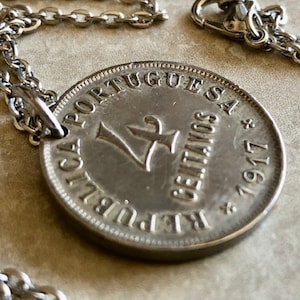 Portugal Necklace Coin Chain Portuguese 4 Centavos Piece Custom Made Vintage & Rare Coins - Coin Enthusiast Handmade Fashion Accessory