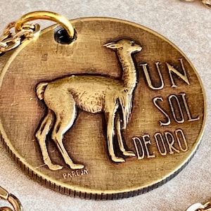 Peru Coin Pendant Peruvian UN Sol Del Personal Necklace Old Vintage Handmade Jewelry Gift Friend Charm For Him Her World Coin Collector