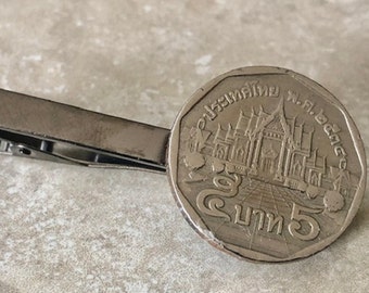 Guam Coin Tie Clip Custom Made Charm Gift For Friend Coin Charm Gift For Him, Coin Collector, World Coins, Suit and Tie