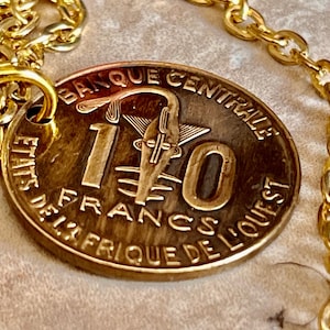 South Africa Coin 10 Francs African Pendant Necklace Fashion Jewelry Gift For Friend Coin Charm Gift For Him, Her, World Coins Collector