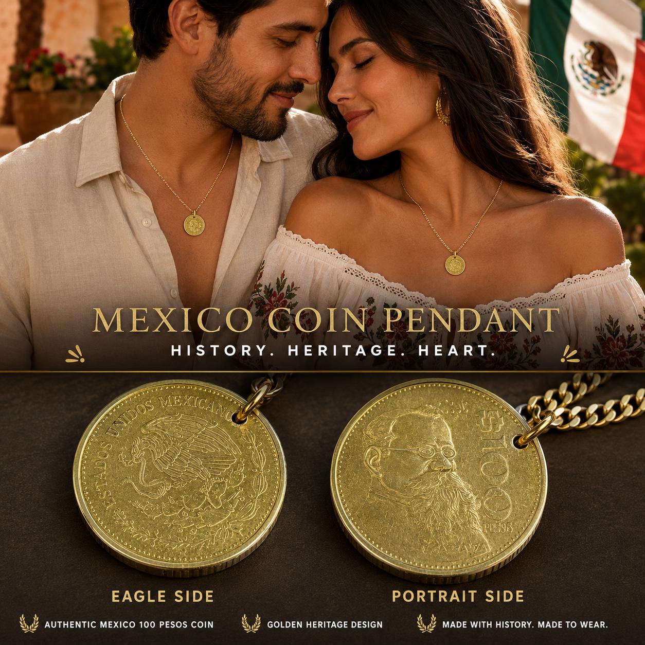 VINTAGE ARTISANAL MEXICAN COIN STATEMENT NECKLACE NWOT $_57.JPG?set_id=880000500F main image 2