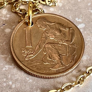 Czechoslovakia Republic Korun  Coin Pendant Personal Necklace Vintage Handmade Jewelry Gift Friend Charm For Him Her World Coin Collector