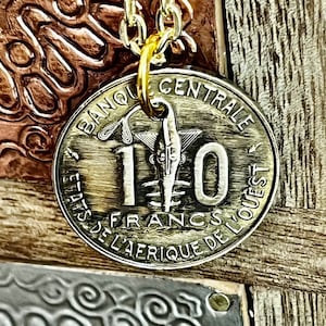 East Africa Coin Necklace 10 Francs African Pendant Jewelry Personal Handmade Jewelry Gift Friend Charm For Him Her World Coin Collector