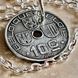 Belgium Coin Necklace Belgian 10 Cents Pendant Handmade Custom Coin For Gift For Friend Coin Gift For Him, Coin Collector, World Coins