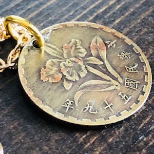 Asian Coin Pendant Necklace Handmade Personal Jewelry Gift For Friend Coin Ring Gift For Him Her World Coin Collector Feng Shui