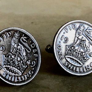 British Coin Cufflinks England Jewelry Britain One Shilling Jewelry Handmade Custom Gift For Friend Gift For Him Coin Collector World Coin