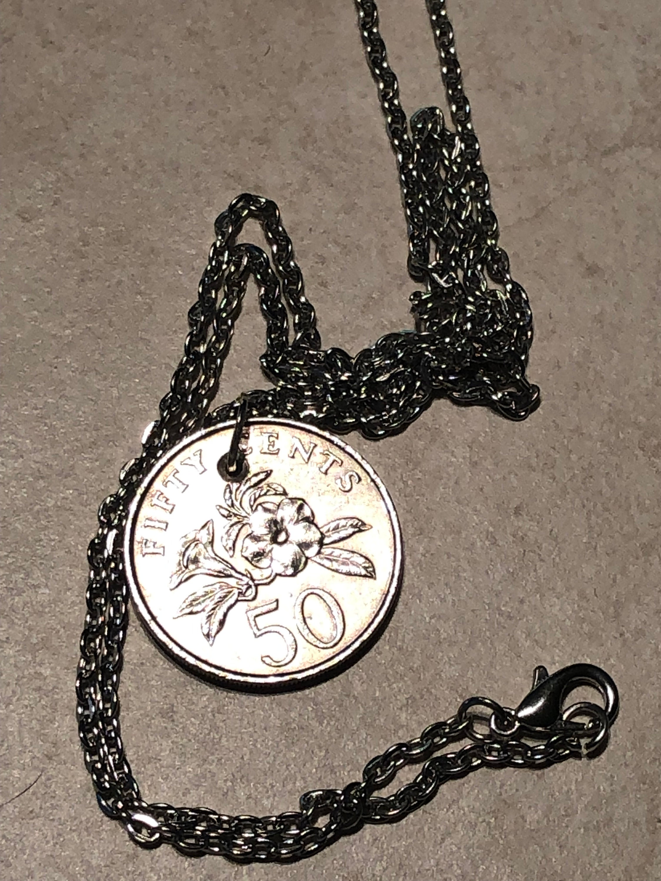 50 Cent Coin Pendant Necklace Custom 