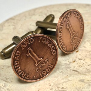 Trinidad en Tobago munt Manchetknopen Trinidadian 1 Penny op maat gemaakte manchetknopen munt liefhebber persoonlijke sieraden World Coin Collector