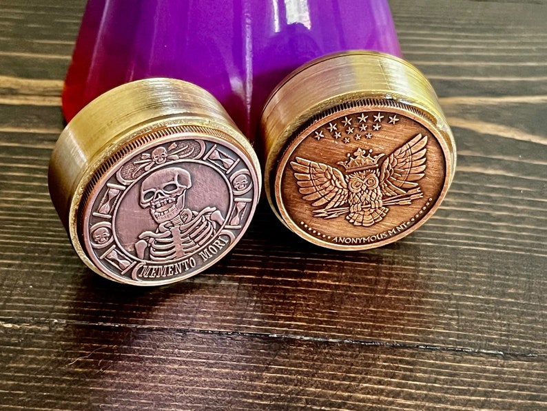 Memento Mori Coin Pill Box – Gothic Skeleton Brass Stash Box – Antique ...