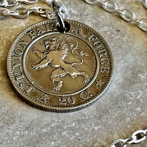 Belgium Coin Necklace Belgian Belgis 20 Franc Pendant Handmade Custom Coin Gift For Friend Coin Gift For Him, Coin Collector, World Coins